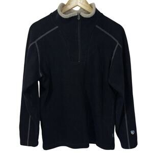 Kuhl Europa 1/4 Zip Pullover Mens Medium Navy Blue Alfpaca Style Sweater 3017